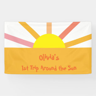 Eerste reis rond de verjaardagsbanner van de Zon Spandoek