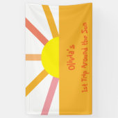Eerste reis rond de verjaardagsbanner van de Zon Spandoek (Verticaal)