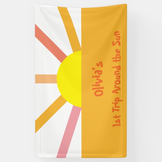 Eerste reis rond de verjaardagsbanner van de Zon Spandoek (Verticaal)