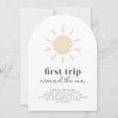 Eerste reis rond de verjaardagsuitnodiging van de kaart (Voorkant)