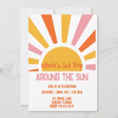 Eerste reis rond de verjaardagsuitnodiging voor de kaart (Voorkant)