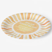 Eerste reis rond de zon 1e eerste verjaardagsfeest papieren bordje (Gekanteld)