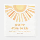 Eerste reis rond de zon 1e eerste verjaardagsfeest servet (Voorkant)