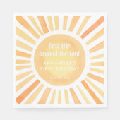 Eerste reis rond de zon 1e eerste verjaardagsfeest servet (Voorkant)