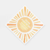 Eerste reis rond de zon 1e eerste verjaardagsfeest servet (Hoek)