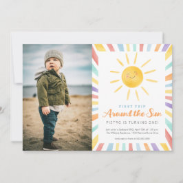 Eerste reis rond de zon 1e foto verjaardag kaart
