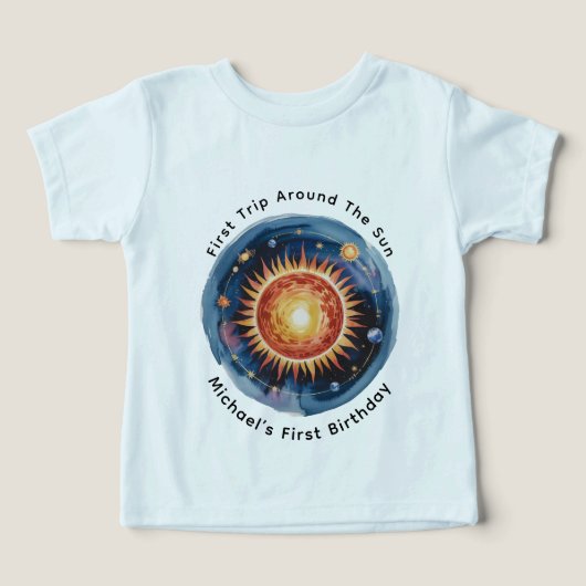 Eerste reis rond de Zon 1e verjaardag (Design voorkant)