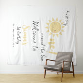 Eerste reis rond de zon 1e verjaardag achtergrond wandkleed (In Situ (horizontaal))