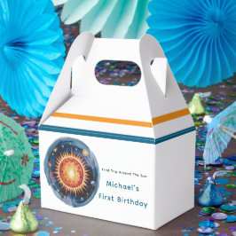 Eerste reis rond de Zon 1e verjaardag Bedankdoosjes