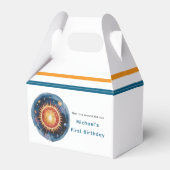 Eerste reis rond de Zon 1e verjaardag Bedankdoosjes (Achterkant)