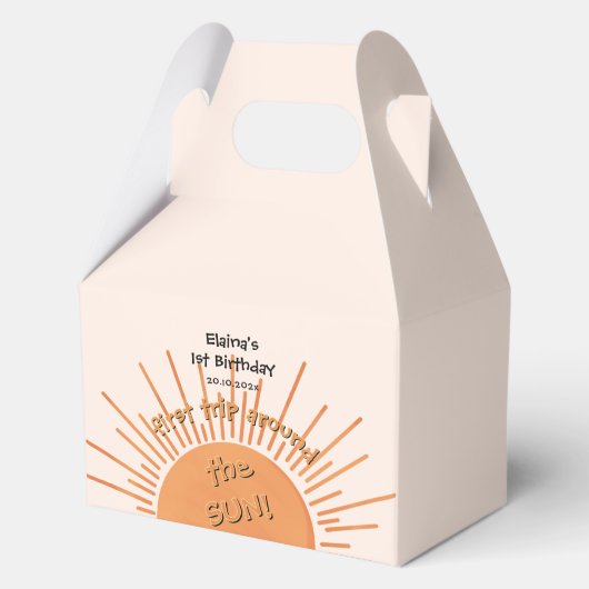 Eerste reis rond de zon 1e verjaardag bedankdoosjes (Voorkant)