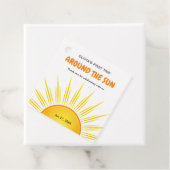 Eerste reis rond de zon 1e verjaardag bedankjes labels (In situ)