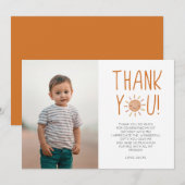 Eerste reis rond de Zon 1e verjaardag Bedankkaart (Voorkant / Achterkant)