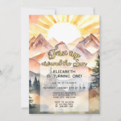 Eerste reis rond de zon 1e verjaardag Boho Natuur Kaart (Voorkant)