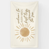 Eerste reis rond de zon 1e verjaardag Boho Spandoek (Verticaal)