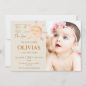 Eerste reis rond de zon 1e verjaardag Foto Boho Kaart (Voorkant)