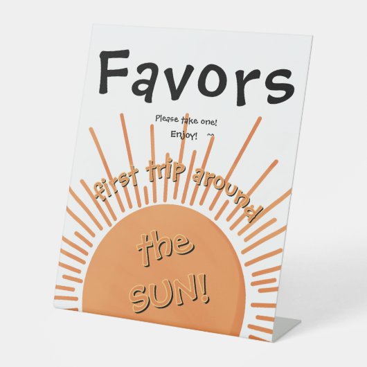 Eerste reis rond de zon 1e verjaardag gunsten teke reclamebord met voetstuk (Voorkant)