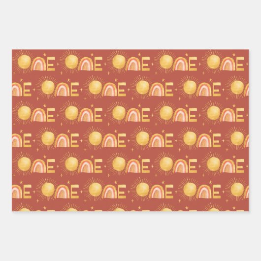 Eerste reis rond de zon | 1e verjaardag inpakpapier vel (Voorkant)