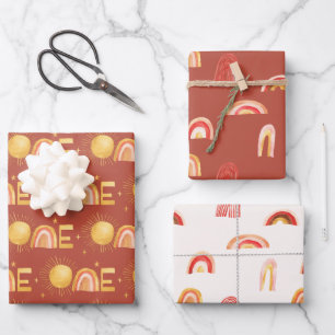 Eerste reis rond de zon   1e verjaardag inpakpapier vel