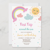 Eerste reis rond de zon 1e verjaardag kaart (Voorkant)