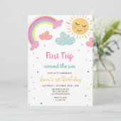 Eerste reis rond de zon 1e verjaardag kaart (Staand voorkant)