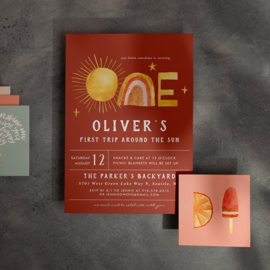 Eerste reis rond de zon | 1e verjaardag kaart