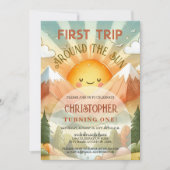 Eerste reis rond de Zon 1e verjaardag Kaart (Voorkant)