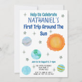 Eerste reis rond de zon 1e verjaardag kaart (Voorkant)