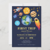 Eerste reis rond de Zon 1e verjaardag Kaart (Voorkant)