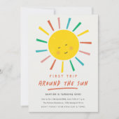 Eerste reis rond de zon 1e verjaardag kaart (Voorkant)