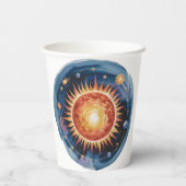 Eerste reis rond de Zon 1e verjaardag Papieren Bekers (Achterkant)