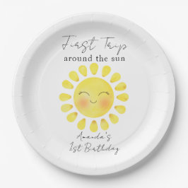 Eerste reis rond de zon 1e verjaardag  papieren bordje
