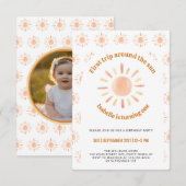 Eerste reis rond de zon 1e verjaardag Party Foto Kaart (Voorkant / Achterkant)