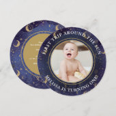 Eerste reis rond de zon 1e verjaardag Party Foto Kaart (Voorkant / Achterkant)