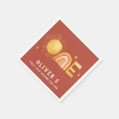 Eerste reis rond de zon | 1e verjaardag servet (Hoek)