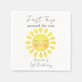 Eerste reis rond de zon 1e verjaardag  servet