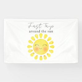Eerste reis rond de zon 1e verjaardag  spandoek