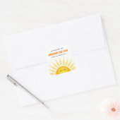 Eerste reis rond de zon 1e verjaardag vierkante sticker (Envelop)