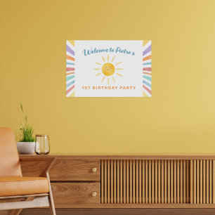 Eerste reis rond de zon 1e verjaardag welkom poster