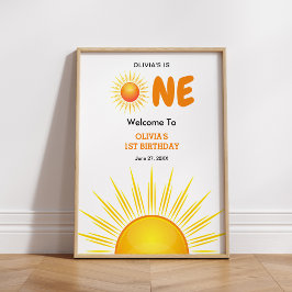 Eerste reis rond de zon 1e verjaardag welkom poster