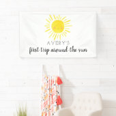 Eerste reis rond de zon 1e verjaardag Zonneschijn Spandoek (Insitu)