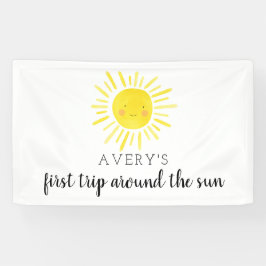 Eerste reis rond de zon 1e verjaardag Zonneschijn Spandoek