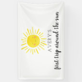 Eerste reis rond de zon 1e verjaardag Zonneschijn Spandoek (Verticaal)