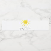 Eerste reis rond de zon 1e verjaardag zonneschijn waterfles etiket (Enkel label)