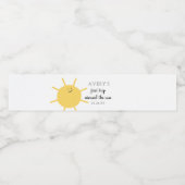 Eerste reis rond de zon 1e verjaardag Zonneschijn  Waterfles Etiket (Enkel label)