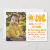 Eerste reis rond de zon 1e verjaardagsfeest foto kaart (Voorkant)