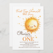 Eerste reis rond de zon 1e verjaardagsfeest kaart (Voorkant / Achterkant)