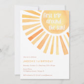 Eerste reis rond de zon 1e verjaardagsfeestje kaart (Voorkant)