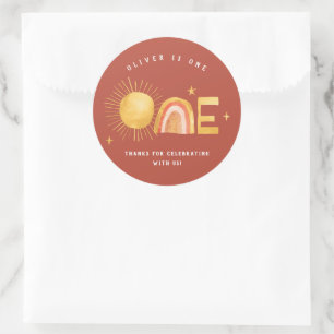 Eerste reis rond de zon 1e verjaardagsfeestje ronde sticker