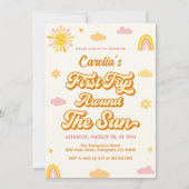 Eerste reis rond de zon 1e verjaardagsfeestmeisje kaart (Voorkant)